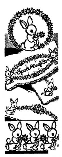 AB7404 Goodnight Bunnies Rabbits Floral Baby Border - Click Image to Close