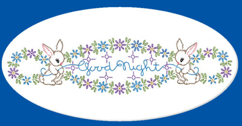 AB7404 Goodnight Bunnies Rabbits Floral Baby Border